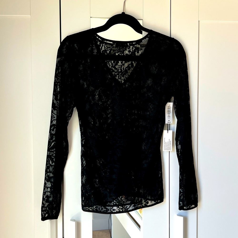 NWT Aritzia Babaton Siza Lace Top in Black - Picture 2 of 2